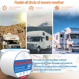 Rv Roof Tape White 6 Inch X 50 Feet, Waterproof Repair Sealant Tape UV-Resistant & Weatherproof Rv Awning Repair Tape for Window, Vent, Boat Sealing, Truck Camper Roof Patch kit Metal Roof Sealant