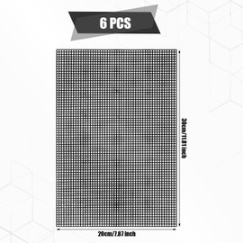 6 Pieces Plastic Mesh Canvas Sheets, 30 x 20 cm 4 CT Plastic Mesh Strainer for Embroidery, Cross Stitch Canvas Net, Yarn Craft Tools for DIY Crochet Projects (Black)