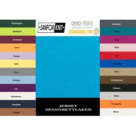 Exclusive Home Textile Jersey Fitted Sheet Elasticated Edging, 180 - 200 x 200 cm