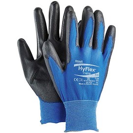 Ansell 112076 HyFlex 11-618 Lightweight Precision Glove, 0.42" Height, 10" Length, 5" Wide, Size 9, Blue (Pack of 12)