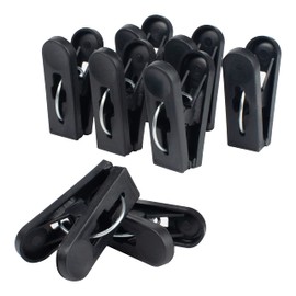 Pinzas para Colgar Ropa / Tendedero | 72 Ganchos Multiusos para Lavandería, Alimentos y Manualidades | Clips de Plástico Reciclado de Máxima Resistencia | Paquete de 72 Piezas color Negro
