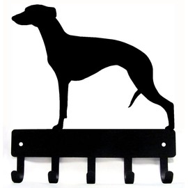 The Metal Peddler Whippet Key Holder for Wall - Small 6 inch Wide with 5 Hooks - Made in USA
