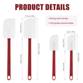 4pcs Silicone Scraper Spatulas, Hanging Rubber Baking Spatula Heat-Resistant Non-stick Scraper Multiuse Long Handle Spatula with Handle for Kitchen Mixing Cooking Baking Utensils