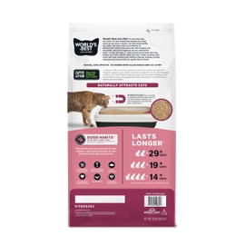 WORLD'S BEST CAT LITTER Good Habits Cat Attract Litter | Natural Plant-Based Attractant | Multicat Flushable Corn Litter | Unscented Odor Control | Low Tracking & Lightweight | Made in USA 15lb Bag