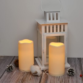Eloer Flameless Candles Waterproof Remote Candles Battery Operated,LED Candle Outdoor Indoor Battery Operated Candles Plastic Set of 12 （D: 3" x H: 6"