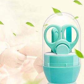 Emoly Baby Manicure Set, 4-in-1 Baby Grooming Kit, Premium Stainless Steel, Baby Nail Clippers, Scissor, File & Tweezer, Baby Nail Care Kit for Newborn, Infant & Toddler (Green)