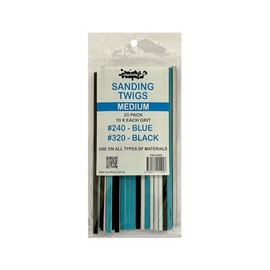 ICKYSTICKY Medium Grits Sanding Twigs or Sticks Ideal for Woodworking Hobby Arts Crafts Models Mixed Grits and Lengths Cushioned Abrasive 20pack