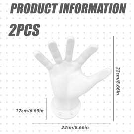 WIYETY Hand Wall Mount for Balls: Pack of 2 Palm Shaped Basketball Storage Shelves, Ball Holder Wall Hand, Ball Holder Wall, Creative Ball Holder Decoration for Football and Basketball (White)