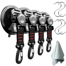 roseddy Suction Cup Hook, Strong Car Side Tarp, Suction Cup, Camping Tarp, Suction Cup Diameter 3.5 inches (9 cm), Load Capacity 66.1 lbs (30 kg), Super Strong, Suction Cup Hook for Car Tarp, Connecting, Car Side Awning, Car Side, Tent Mounting, Strong S