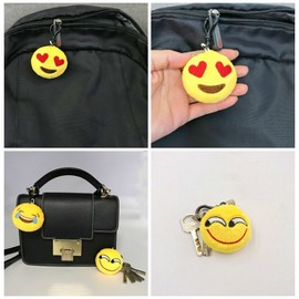 JZK 5 cm Mini Emoji Plush Key Chain Bag Backpack Pendant Party Bag Gift for Children Carnival Birthday Party