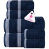 CASA COPENHAGEN Solitaire 6 Pieces Towel Set- Light Navy, 600