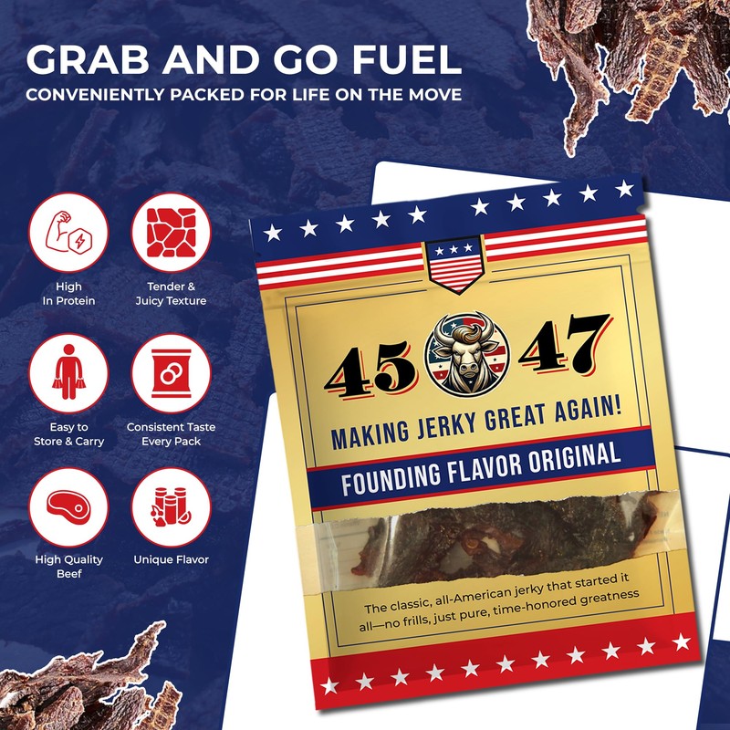 45-47 Beef Jerky – Premium American Made Jerky, 10g Protein