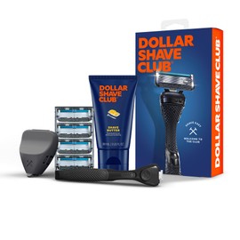 Dollar Shave Club | The Member Exclusive Shave Set | 4 Extra Close Refill Cartridges, 1 Handle (Black), 1 Shave Butter 3 ounce, 1 Razor Cover