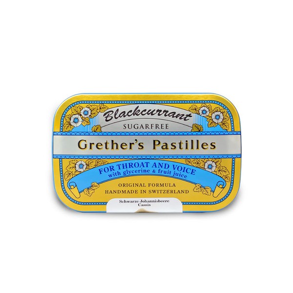 Grether's Sugarfree Blackcurrant Pastilles Natural Remedy for Dry Mouth Relief - Soothing Throat & Healthy Voice - Long-Lasting Fruit Flavor, Breath Fresh with Benefits - Gluten-Free - 1-Pack - 3.75 oz.