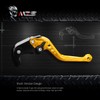 MZS Gold Motorcycle Brake Clutch Levers Adjustable Short CNC Compatible