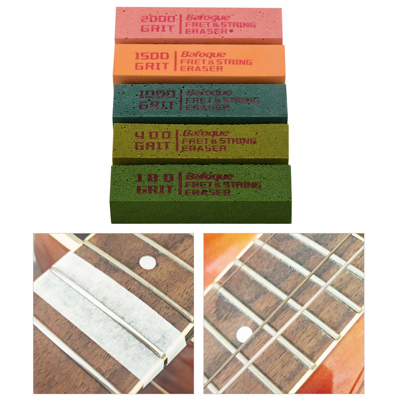 Guitar Fret Polishing Erasers Abraisive Rubber Blocks with 180 Grit
