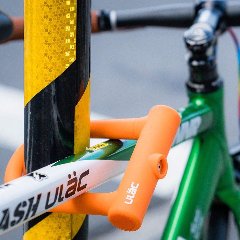 ULAC(ユーラック) BROOKLYN シリコンカバー自転車用U字ロック UL-SU3-01 76mm×128mm オレンジ