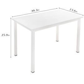 SogesGame 39.4 in Computer Writing Gaming Compact Desk for Small Space, Study Table for Home Office, White