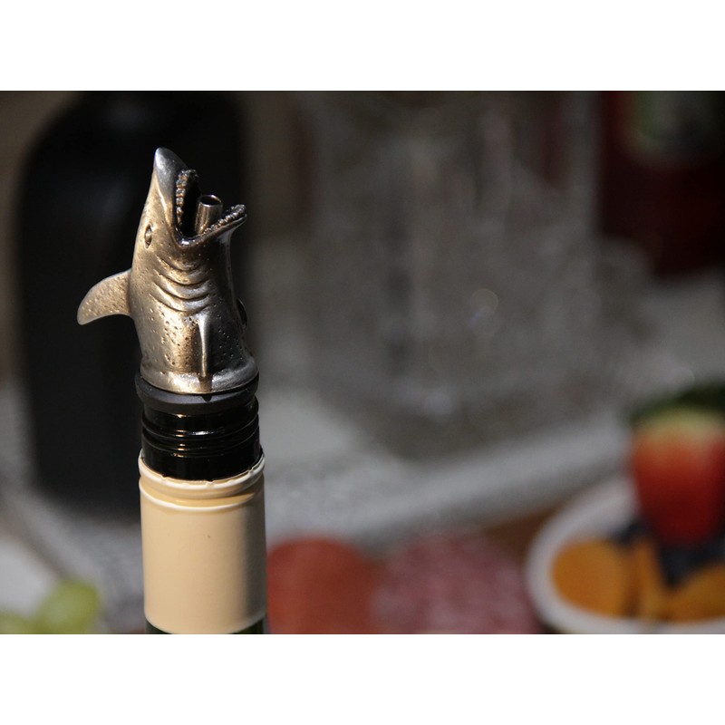 Happy Hour Shark Head Wine Pourer - Stopper, Aerator, and