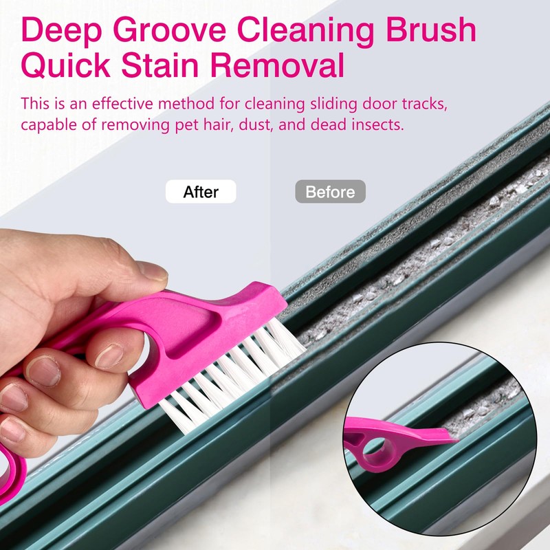 Jaasuee Window Track Cleaning Brush Set - 2 Pack Window