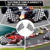 30Pcs Checkered Black and White Racing Stick Flag Small Mini