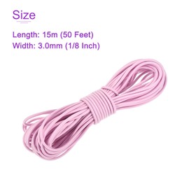 DMiotech 1/8 Inch Shock Cord, 50 Feet Pink Bungee Cord Tent Pole Shock Cord Round Elastic Kayak Rope Stretch String Marine Grade Heavy Polyester for DIY Projects Tie Downs