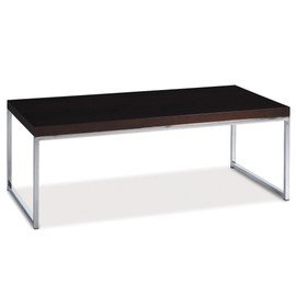 OSP Home Furnishings Wall Street Coffee Table, Chrome and Espresso