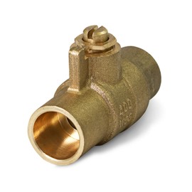 Midline Valve 842S234 Premium Brass Ball Valve with Screwdriver Slotted Handle with 1/2 in. Sweat Connections