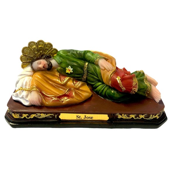 5" Inch Saint Joseph Sleeping Statue w Base Estatua de