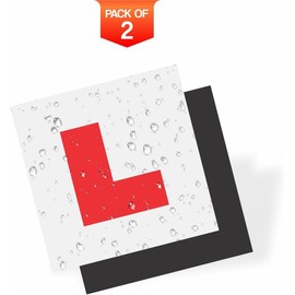 Fully Magnetic L Plates Extra Strong Magnetic Car Sticky Learner Plate Extra Strong & Thick Learner Plates Perfect for New Learners & Drivers Car Accessories Red Colour 18cm X 18cm (2pc)