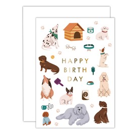 Gooji 5x7 Cute Dogs Birthday Card – Fun & Adorable Dog Lover Greeting Card for Women, Men, Mom, Dad, Husband, Wife, Daughter, Son, Best Friend, Granddaughter, Grandson – for Pet Lovers & Dog Owners