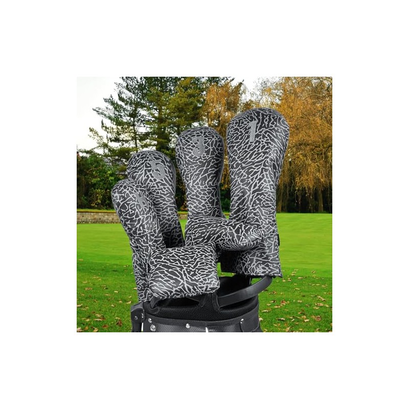 YuEagleSky Golf Club Mallet Putter Head Cover Black with Grey