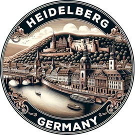 Heidelberg Germany Souvenir Die Cut Flat Magnet 2-Inch