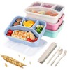 NAJIESUN Snack Box, 4-Pack Lunch Box with Spoon Fork, 5