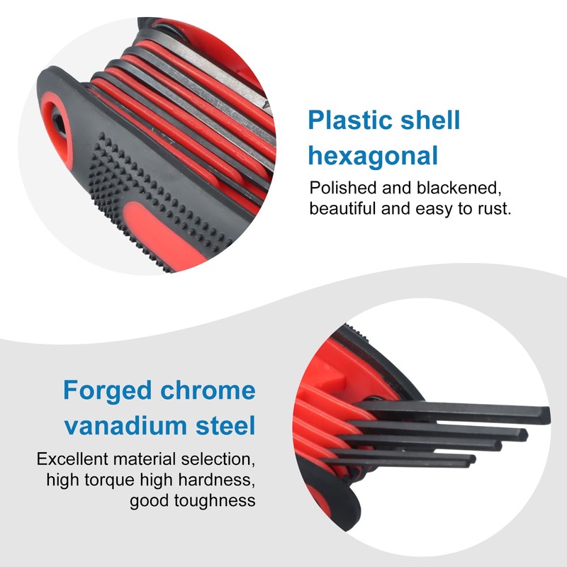 Anseom Foldable Allen Key Set, Allen Key Set, 8 Pieces,