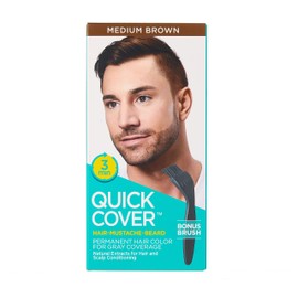 KISS Quick Cover For Men Permanent Hair Color Mustache Beard QMC (Medium Brown)