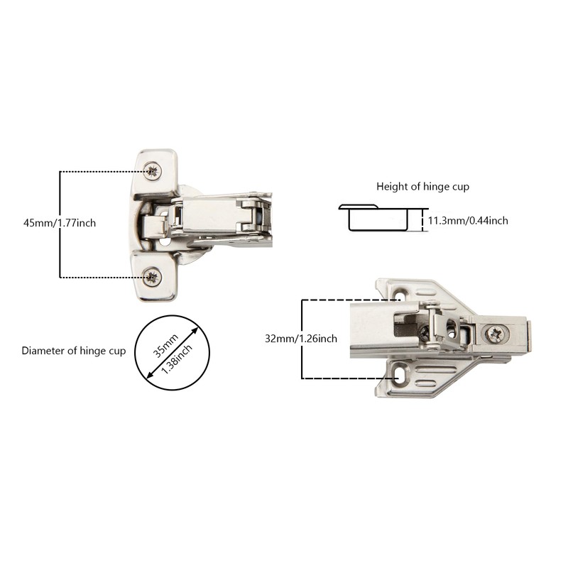 Silverline Self Closing Lazy Susan Corner Hinge Clip On 165