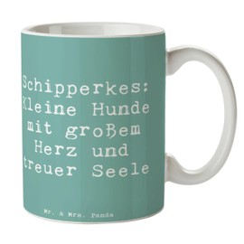 Mr. & Mrs. Panda Tasse Spruch Schipperkes Herz - Geschenk, kleine Hunde, Hunderasse, Kaffeetassen, Porzellantasse, Schöne Teetassen, mutige Hunde,