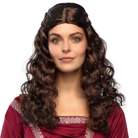 Boland 85717 - Lady Lady Wig, Brown Synthetic Hair with Curls, Accessories for Fancy Dress Costumes, Carnival, Theme Party