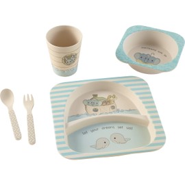 Precious Moments 202415 Let Your Dreams Set Sail Noah’s Ark Bamboo Mealtime Set