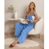 IWOLLENCE Women's Summer Jumpsuits Boho Wide Leg Overalls Casual Loose