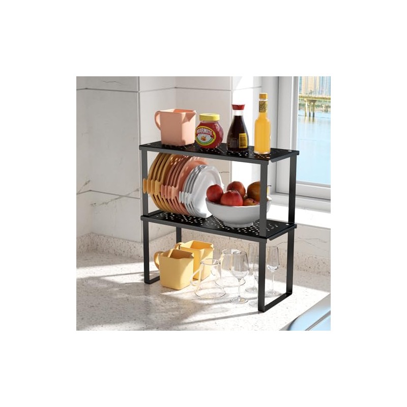Maxentico Set of 2 Kitchen Organisers, Kitchen Shelf Worktop, Shelf