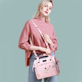 SONARIN Multifunctional Baby Changing Bag, Changing Backpack, Stylish Lightweight Waterproof Baby Bag, Travel Changing Bag, Backpack, Shoulder Bag, Carry Bag for Mum and Dad (Pink), pink