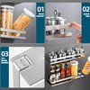 CONRUSER Wall Mounted Spice Rack, Stainless Steel Kitchen Organizer Shelves