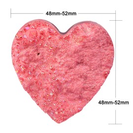 Nupuyai Red Love Heart Crystal Cluster Quartz Stone, Titanium Coated Rock Crystal Ornament Specimen Good Luck Home Wedding Decor