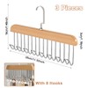 Pack of 3 Belt Holder Wardrobe, 28 cm Wooden Hanger,