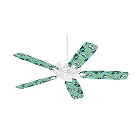 Coconuts Palm Trees and Bananas Seafoam Green - Ceiling Fan Skin Kit fits most 42 inch fans (FAN and BLADES SOLD SEPARATELY)