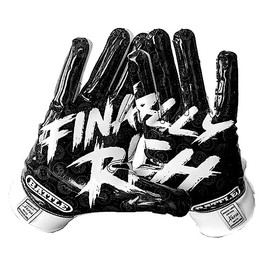 Battle Sports Finally Rich 2.0 Wide Receiver Football Gloves - Ultra Grip Gloves - Youth Small