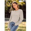 IVIR Women's Knit Jumpers V Neck Sweatshirt Ladies Casual Classic