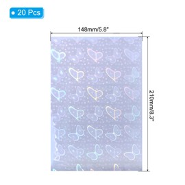 PATIKIL 8.3x5.8" Holographic Sticker Paper, 20Sheets A5 Polypropylene Self-Adhesive Transparent Waterproof Laminate Overlay Film for Photo Cards Scrapbook Decorations, Butterfly